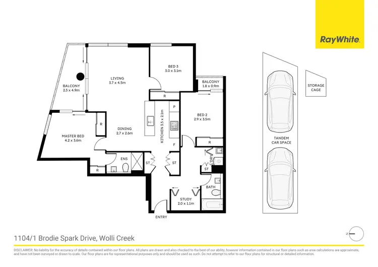 Floorplan of Homely apartment listing, 1104/1 Brodie Spark Drive, Wolli Creek NSW 2205