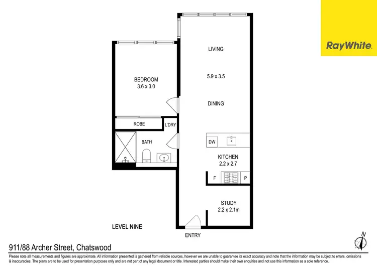 Floorplan of Homely unit listing, 911/88 Archer Street, Chatswood NSW 2067