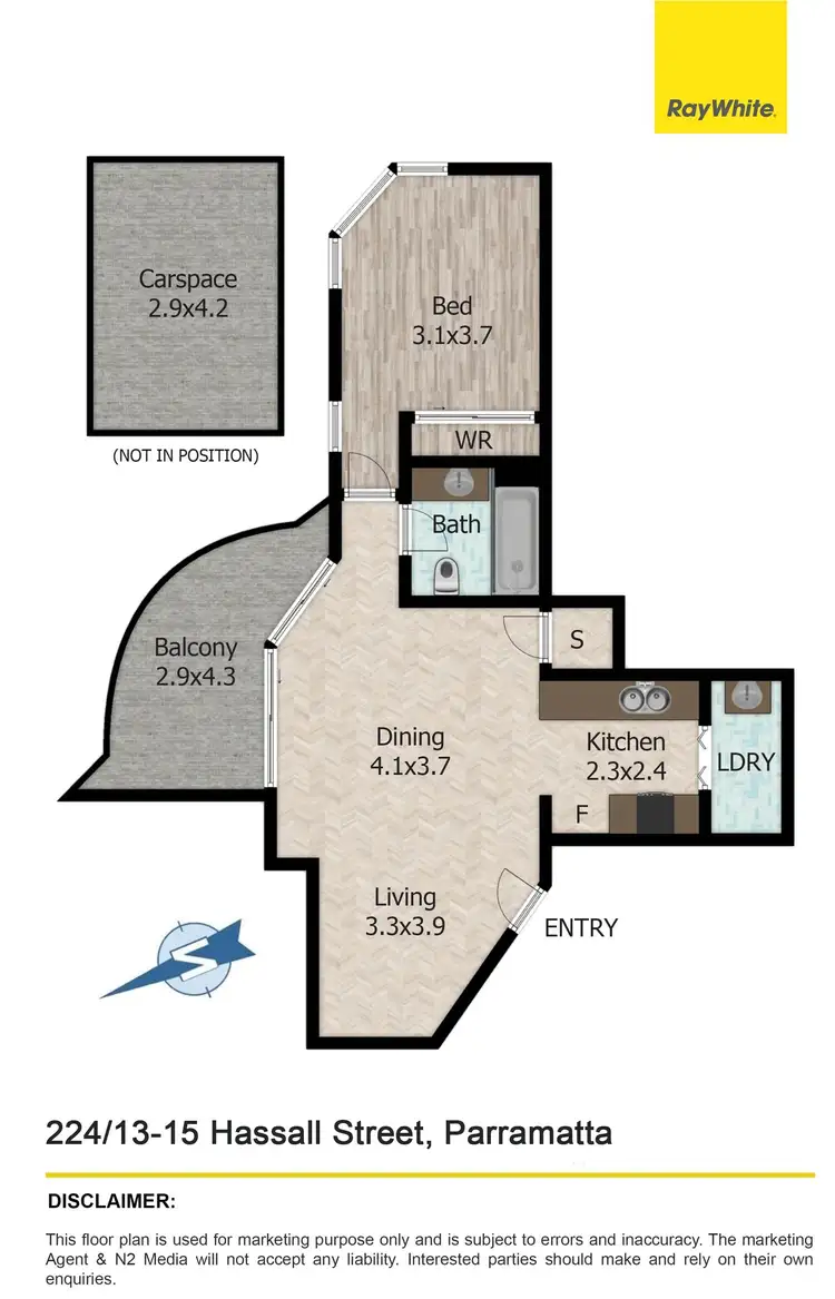 Floorplan of Homely apartment listing, 224/13-15 Hassall Street, Parramatta NSW 2150