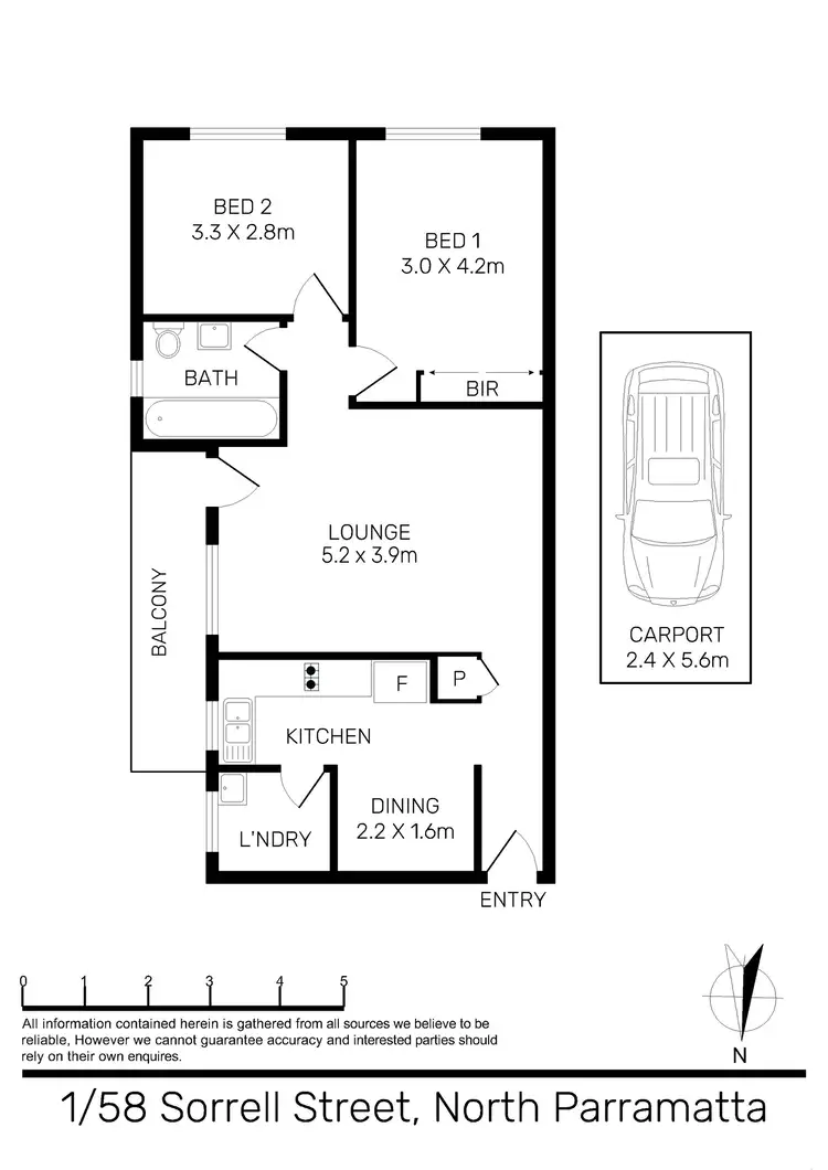 Floorplan of Homely apartment listing, 1/58 Sorrell Street, North Parramatta NSW 2151