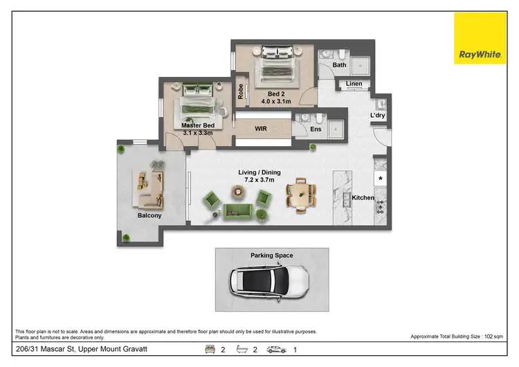 Floorplan of Homely apartment listing, 206/31 Mascar Street, Upper Mount Gravatt QLD 4122