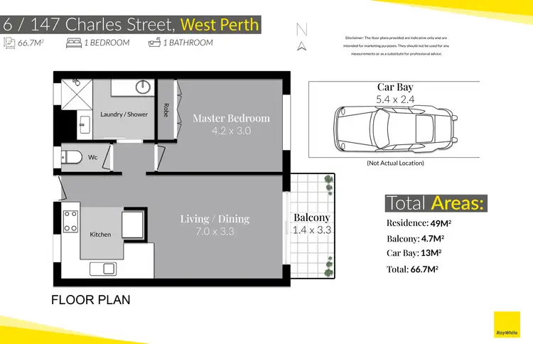 Floorplan of Homely apartment listing, 6/147 Charles Street, West Perth WA 6005