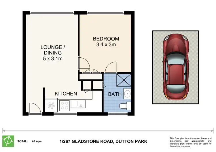 Floorplan of Homely apartment listing, 1/267 Gladstone Road, Dutton Park QLD 4102
