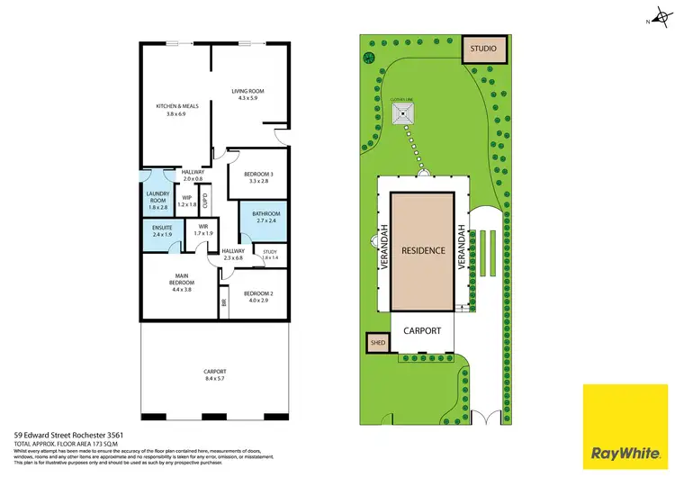 Floorplan of Homely house listing, 59 Edward Street, Rochester VIC 3561