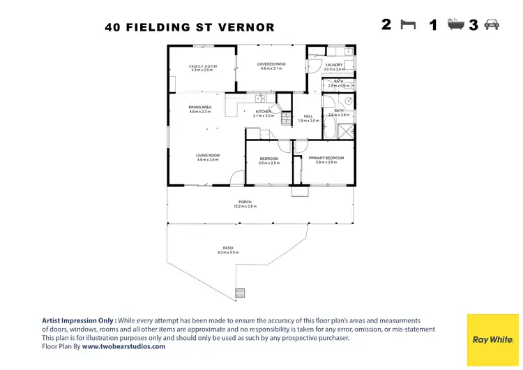 Floorplan of Homely rural property listing, 40 Fielding Road, Vernor QLD 4306