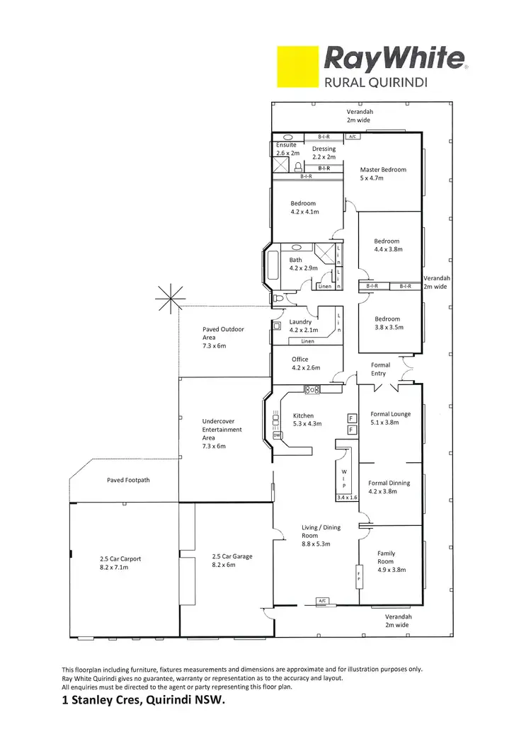 Floorplan of Homely rural property listing, 1 Stanley Crescent, Quirindi NSW 2343