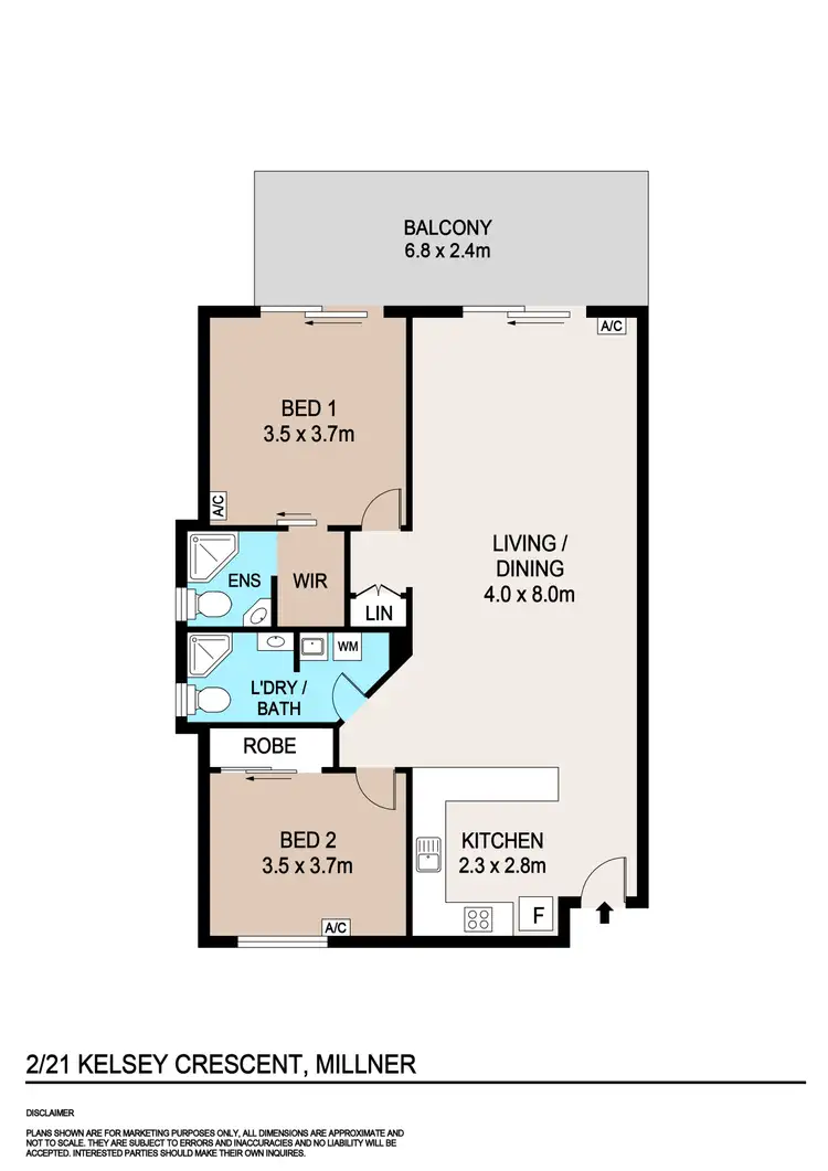 Floorplan of Homely apartment listing, 2/21 Kelsey Crescent, Millner NT 810