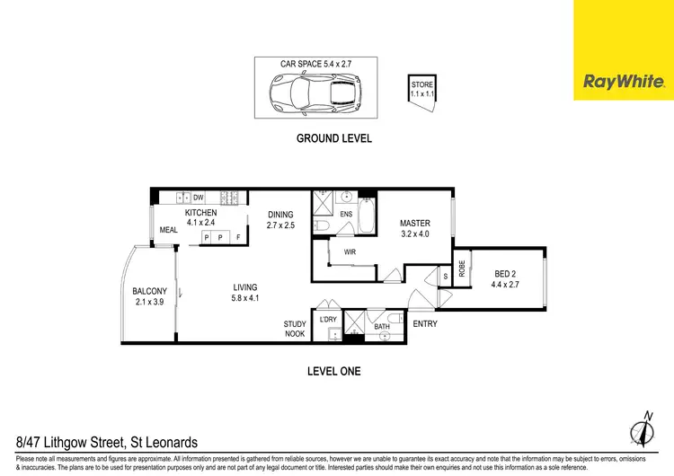Floorplan of Homely unit listing, 8/47 Lithgow Street, St Leonards NSW 2065