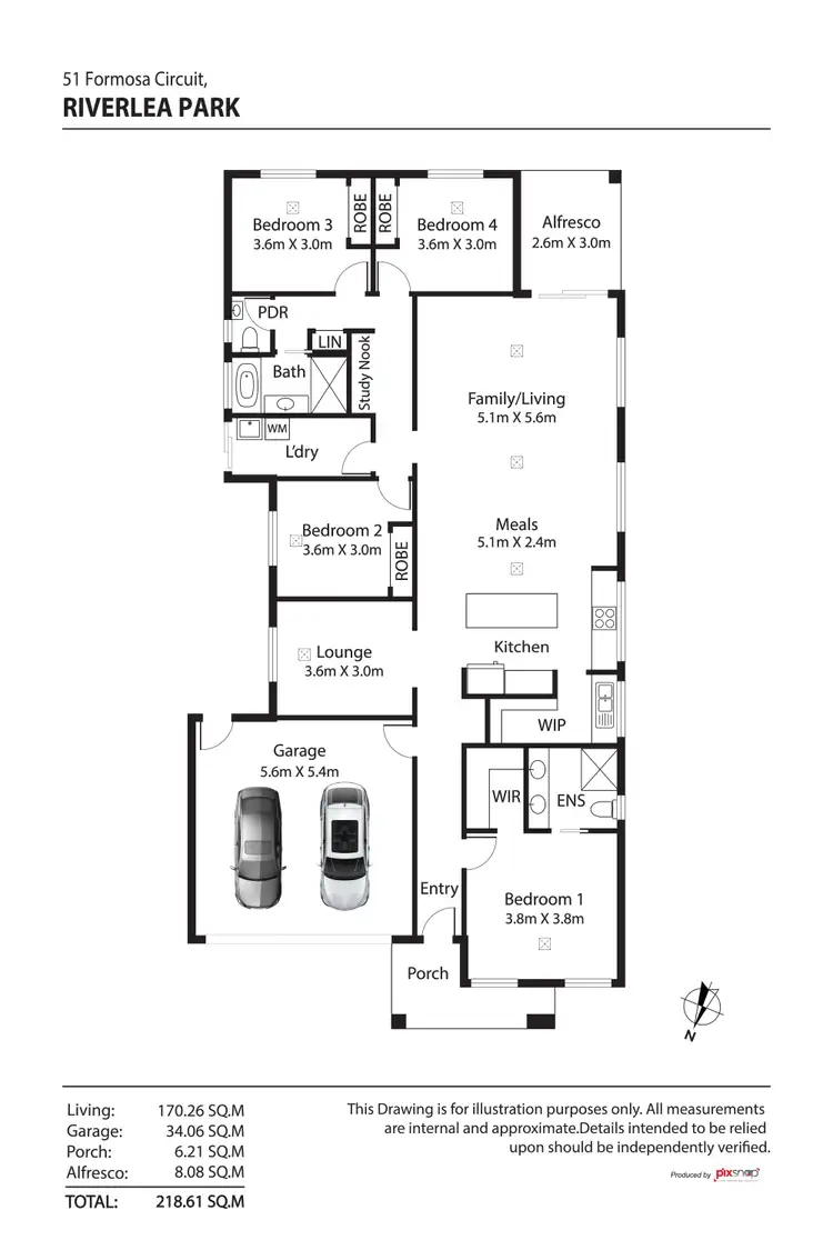 Floorplan of Homely house listing, 51 Formosa Circuit, Riverlea Park SA 5120