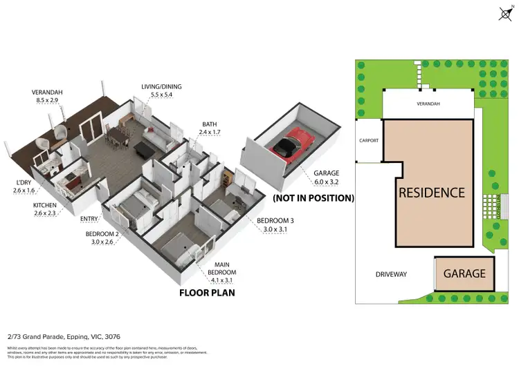 Floorplan of Homely unit listing, 2/73 Grand Parade, Epping VIC 3076