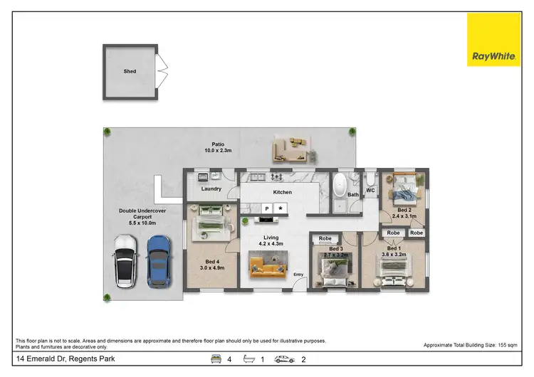 Floorplan of Homely house listing, 14 Emerald Drive, Regents Park QLD 4118