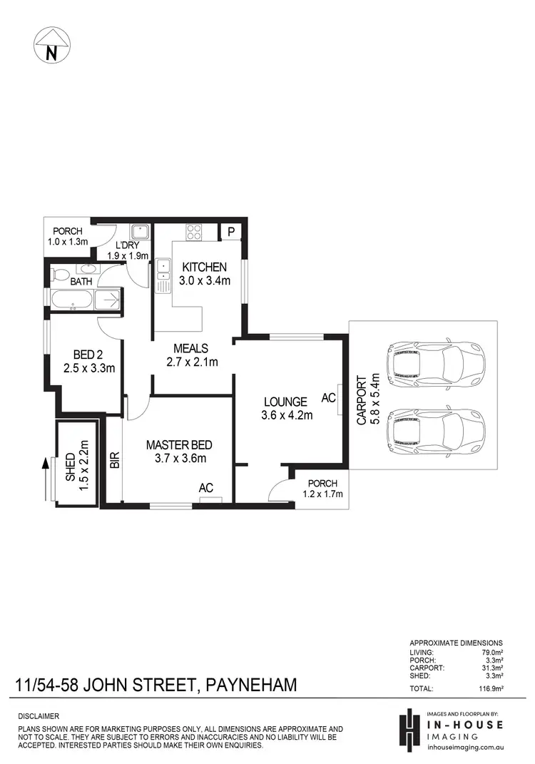 Floorplan of Homely unit listing, 11/54-58 John Street, Payneham SA 5070