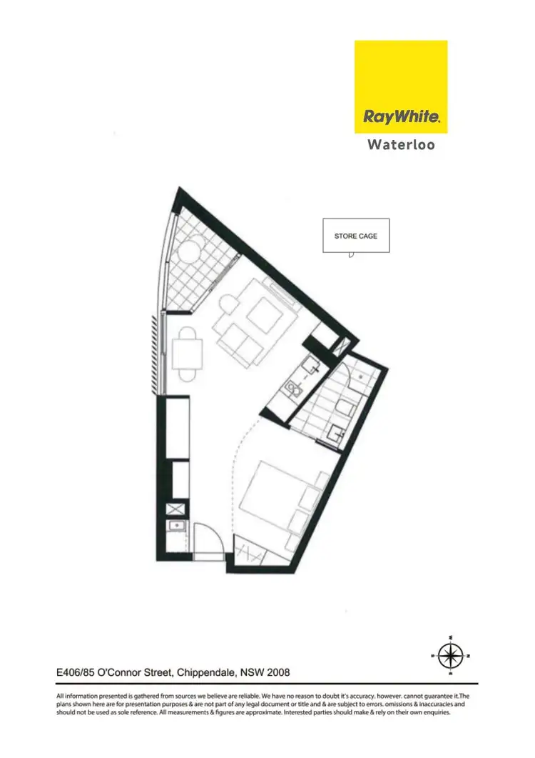Floorplan of Homely apartment listing, E406/85 O'Connor Street, Chippendale NSW 2008