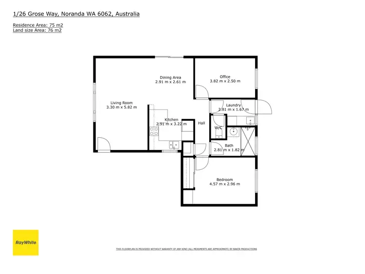 Floorplan of Homely house listing, 1/26 Grose Way, Noranda WA 6062