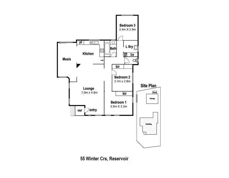 Floorplan of Homely house listing, 55 Winter Crescent, Reservoir VIC 3073