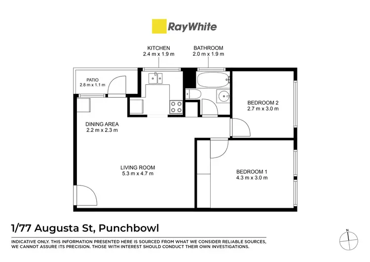 Floorplan of Homely unit listing, 1/77 Augusta Street, Punchbowl NSW 2196