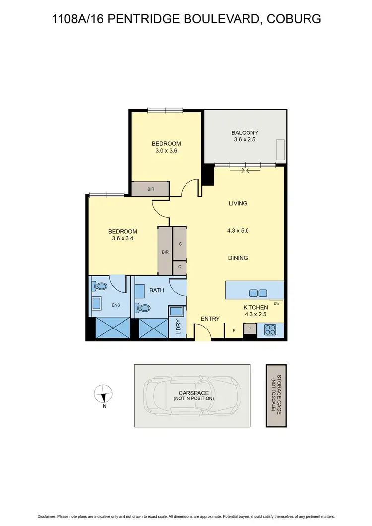 Floorplan of Homely apartment listing, 1108A/16 Pentridge Boulevard, Coburg VIC 3058