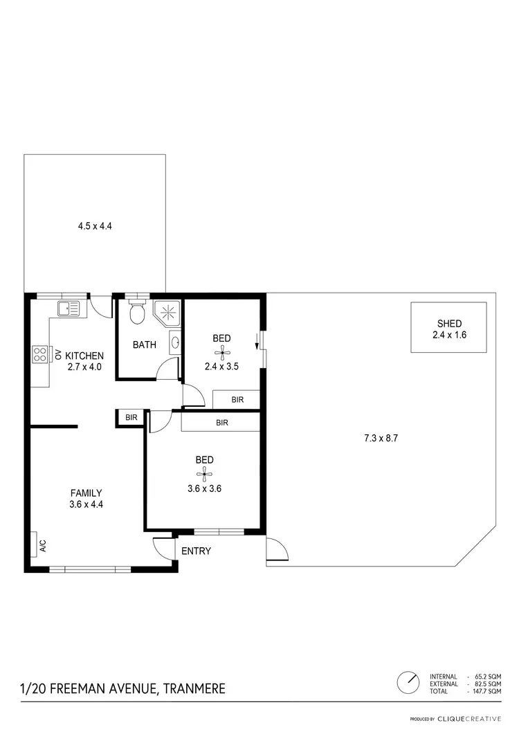 Floorplan of Homely unit listing, 1/20 Freeman Avenue, Tranmere SA 5073