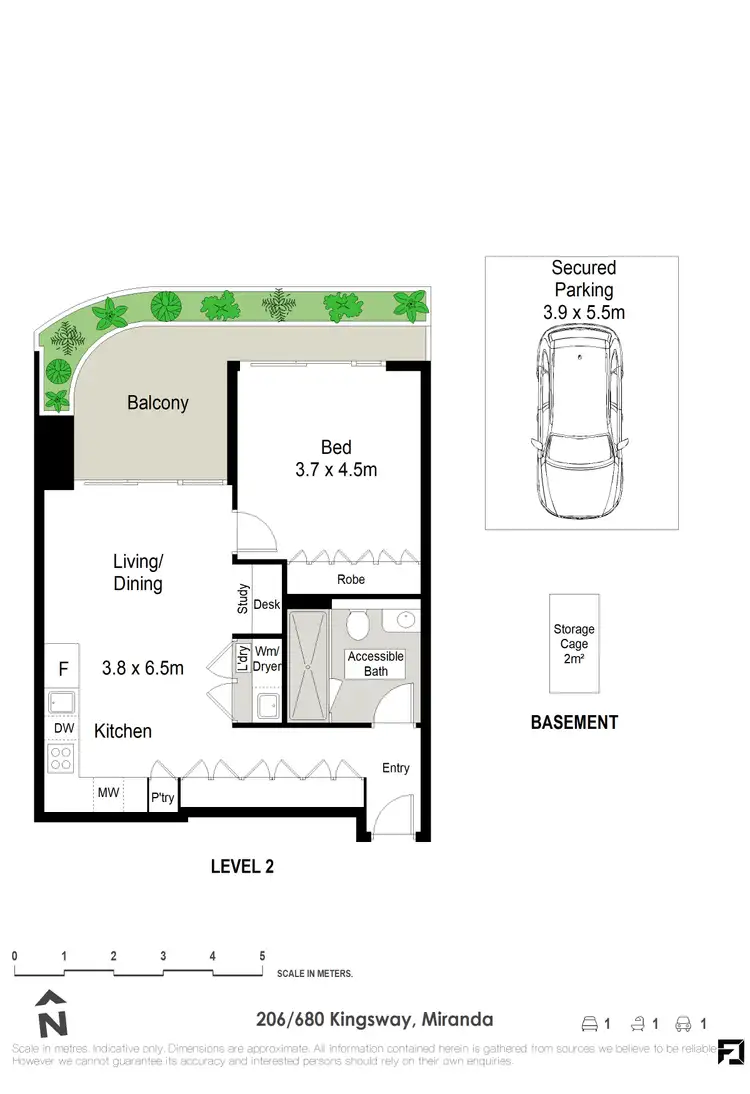 Floorplan of Homely apartment listing, 206/680 Kingsway, Miranda NSW 2228