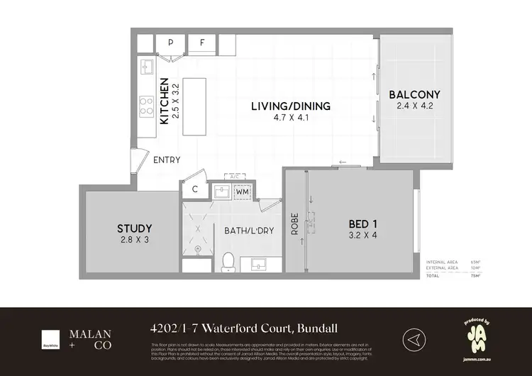 Floorplan of Homely apartment listing, 4202/1-7 Waterford Court, Bundall QLD 4217