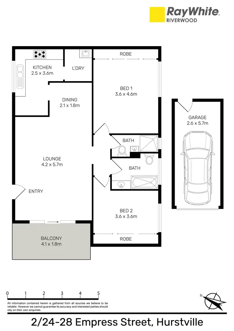 Floorplan of Homely unit listing, 2/24 Empress Street, Hurstville NSW 2220