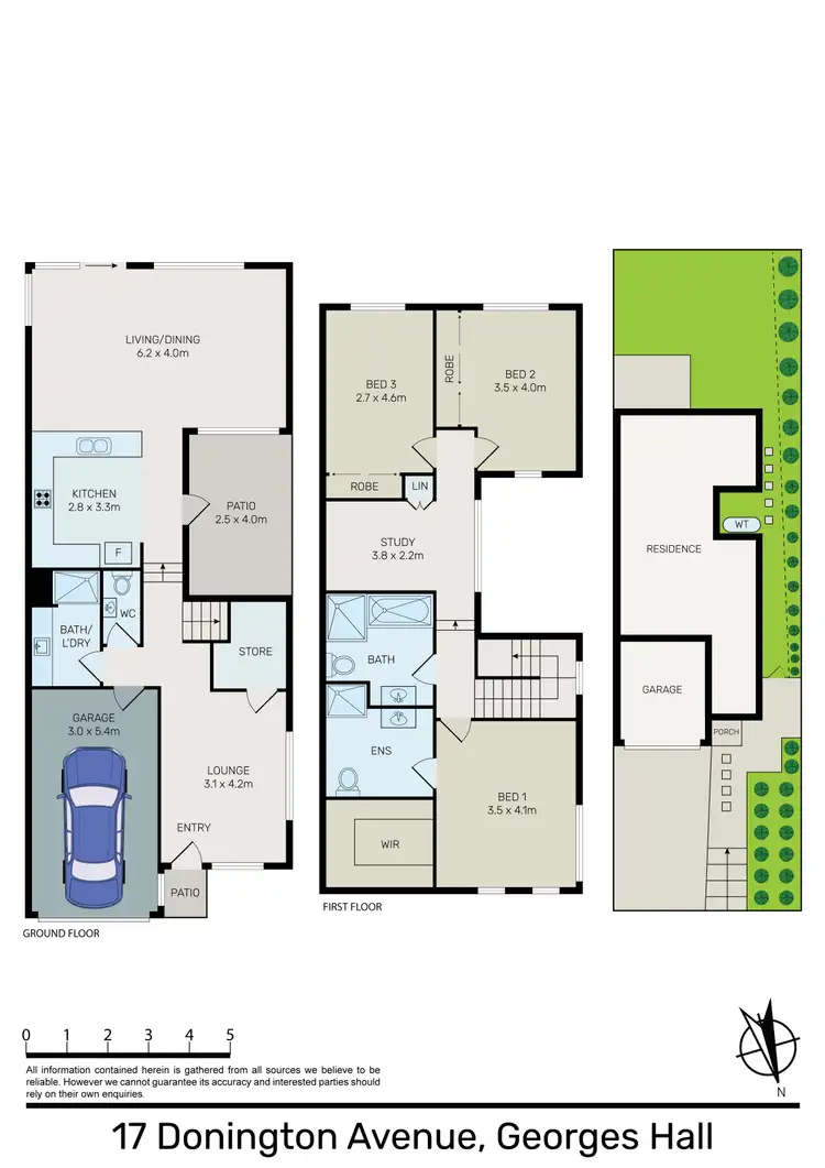 Floorplan of Homely semi-detached listing, 17 Donington Avenue, Georges Hall NSW 2198