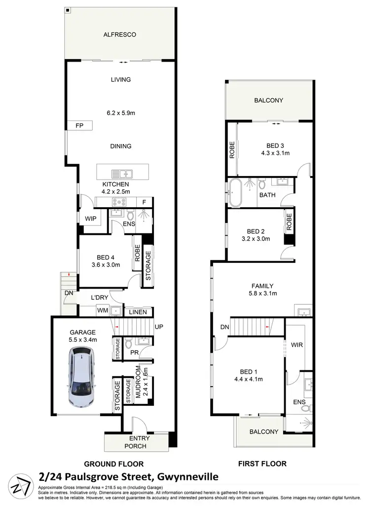 Floorplan of Homely semi-detached listing, 2/24 Paulsgrove Street, Gwynneville NSW 2500