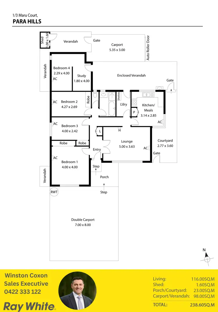 Floorplan of Homely other listing, 1/3 Maru Court, Para Hills SA 5096