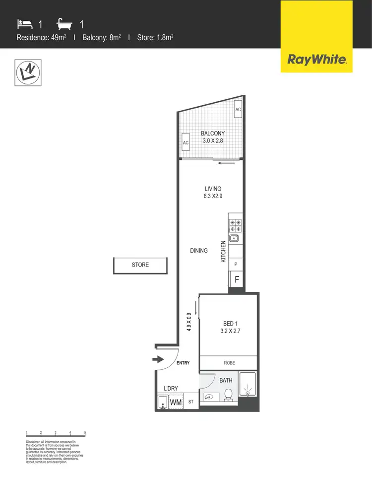 Floorplan of Homely apartment listing, 2108/3 Grazier Lane, Belconnen ACT 2617