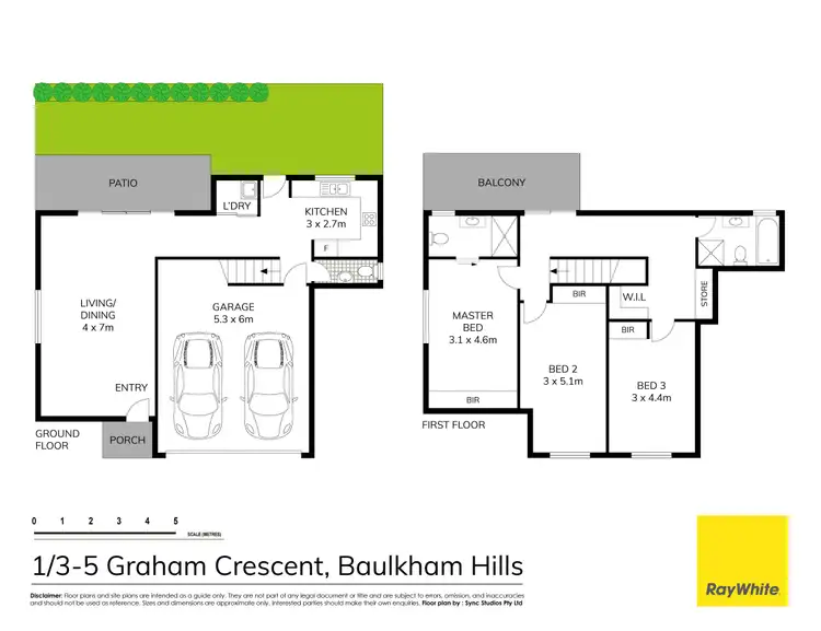 Floorplan of Homely townhouse listing, 1/3-5 Graham Crescent, Baulkham Hills NSW 2153