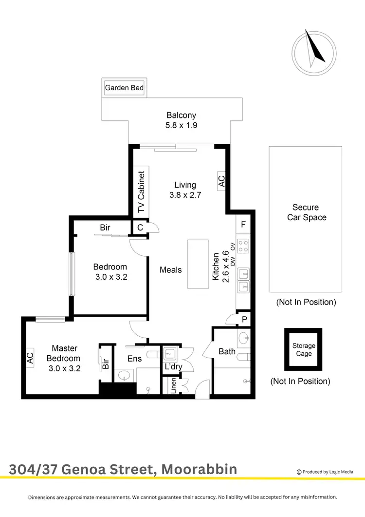 Floorplan of Homely apartment listing, 304/37 Genoa Street, Moorabbin VIC 3189