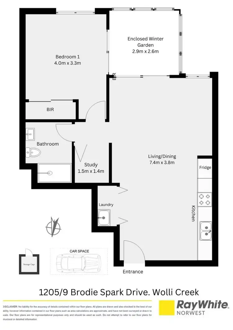Floorplan of Homely apartment listing, 1205/9 Brodie Spark Drive, Wolli Creek NSW 2205
