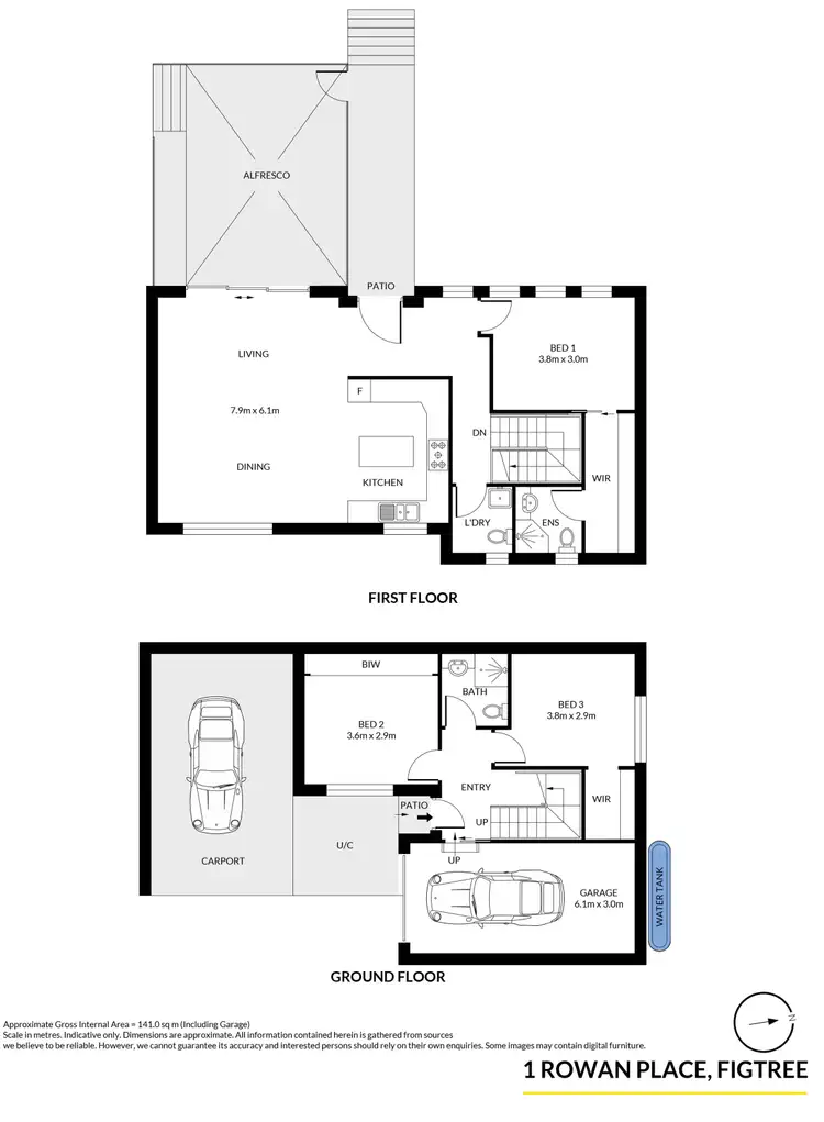 Floorplan of Homely house listing, 1 Rowan Place, Figtree NSW 2525