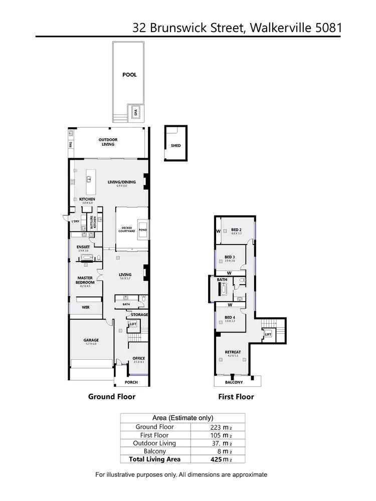 Floorplan of Homely house listing, 32C Brunswick Street, Walkerville SA 5081
