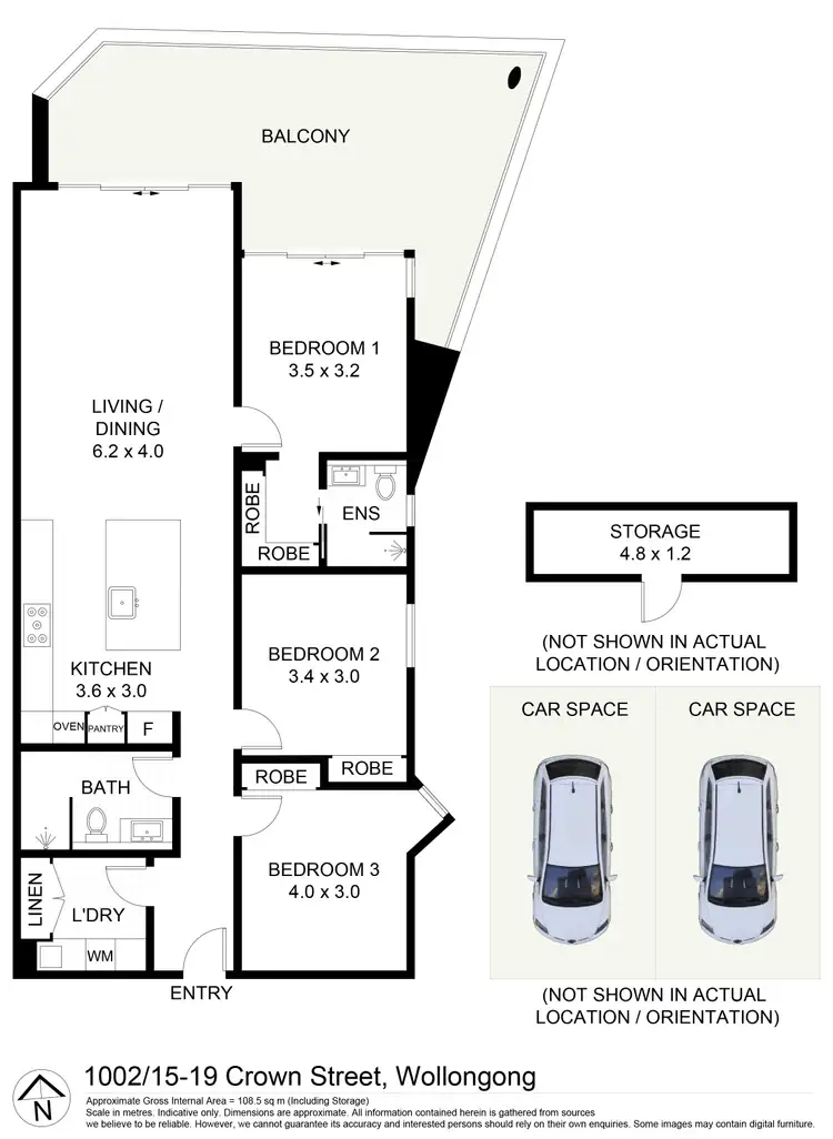 Floorplan of Homely apartment listing, 1002/15-19 Crown Street, Wollongong NSW 2500