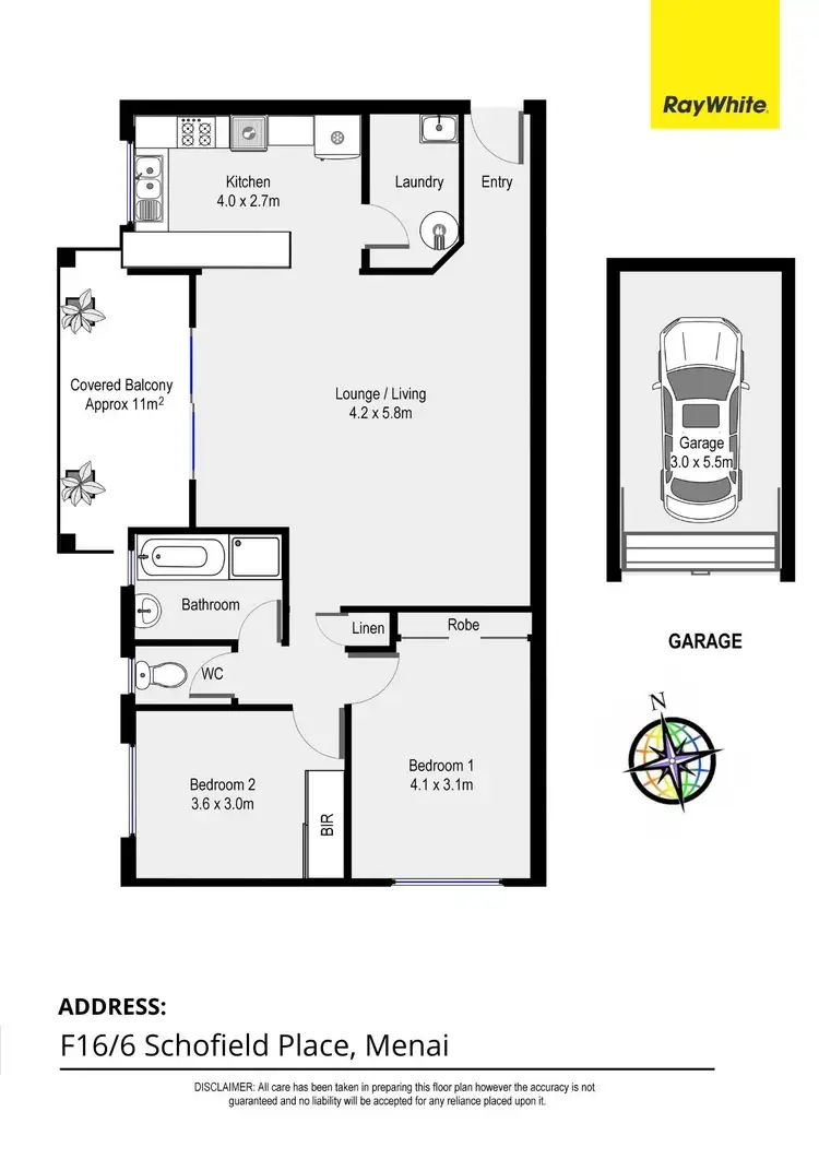Floorplan of Homely apartment listing, F16/6 Schofield Place, Menai NSW 2234