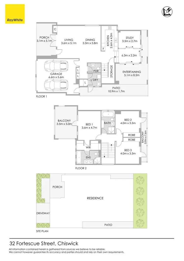 Floorplan of Homely townhouse listing, 32 Fortescue Street, Chiswick NSW 2046