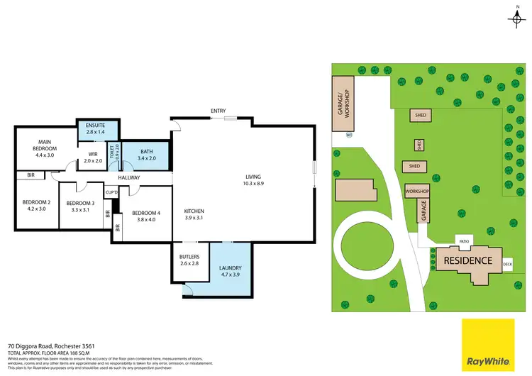 Floorplan of Homely rural property listing, 70 Diggora Road, Rochester VIC 3561