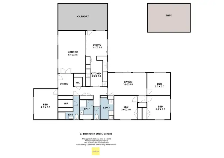 Floorplan of Homely house listing, 37 Barrington Street, Benalla VIC 3672