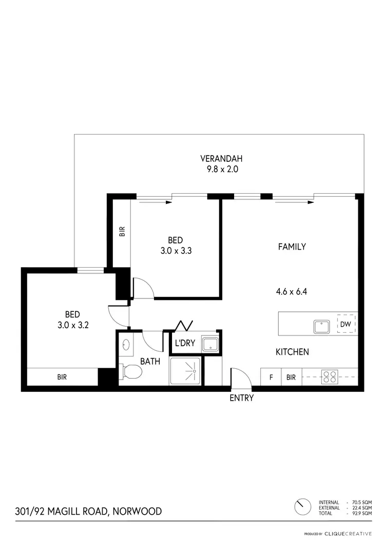 Floorplan of Homely apartment listing, S301/92 Magill Road, Norwood SA 5067