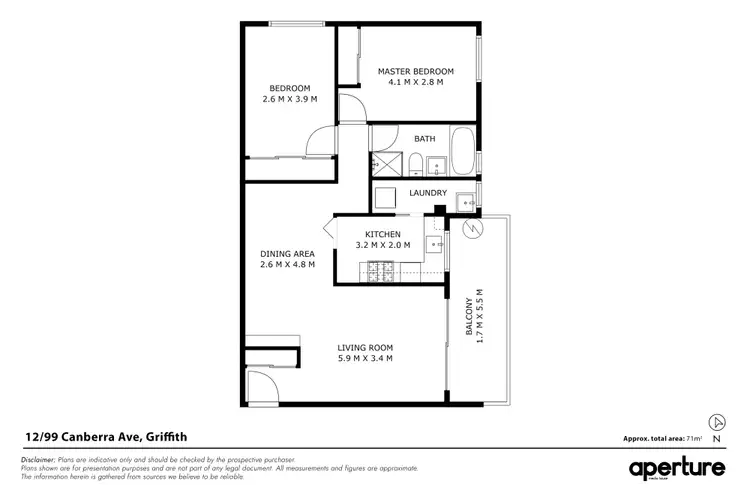 Floorplan of Homely unit listing, 12/99 Canberra Avenue, Griffith ACT 2603