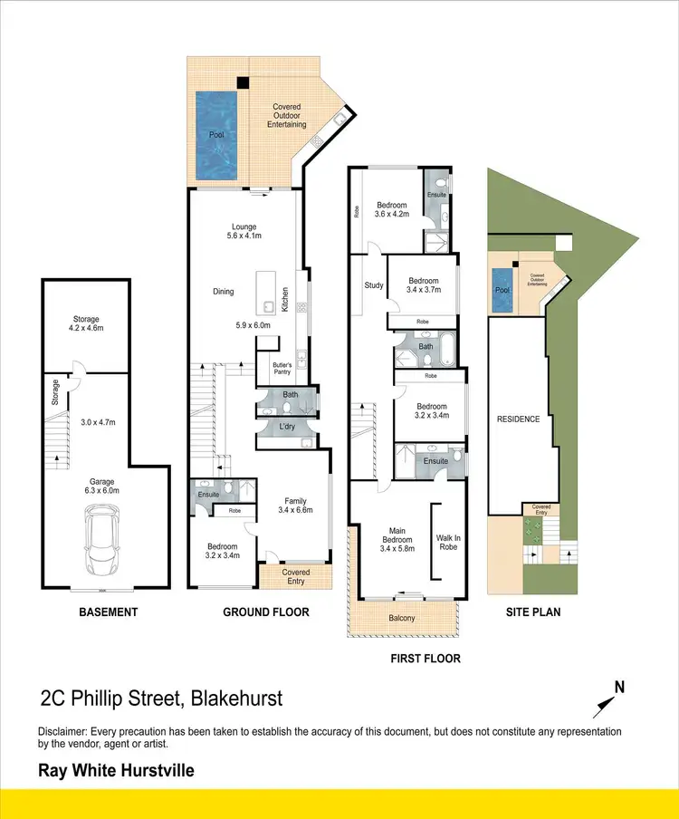 Floorplan of Homely semi-detached listing, 2C Phillip Street, Blakehurst NSW 2221