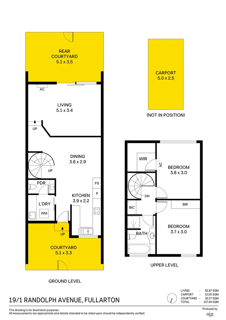 Floorplan of Homely townhouse listing, 19/1 Randolph Avenue, Fullarton SA 5063