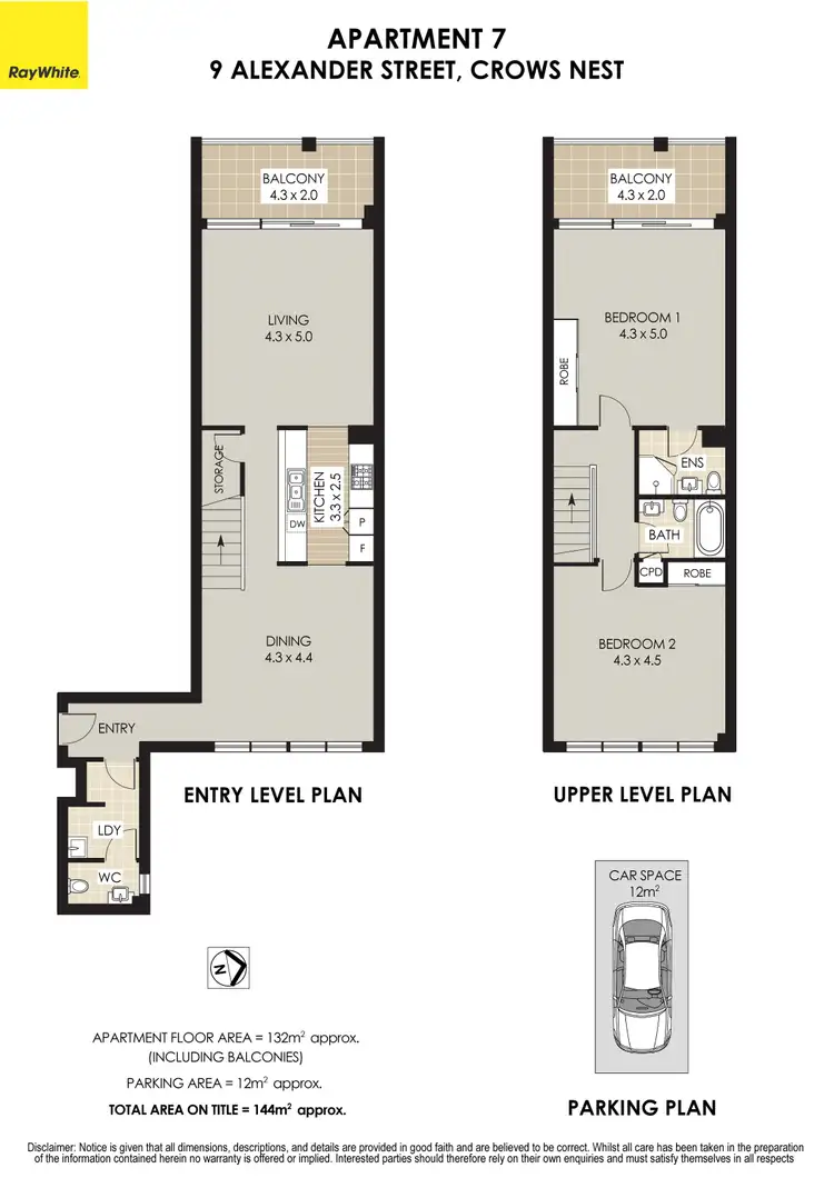 Floorplan of Homely apartment listing, 7/9 Alexander Street, Crows Nest NSW 2065