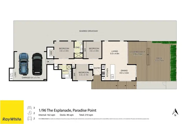 Floorplan of Homely semi-detached listing, 1/96 The Esplanade, Paradise Point QLD 4216