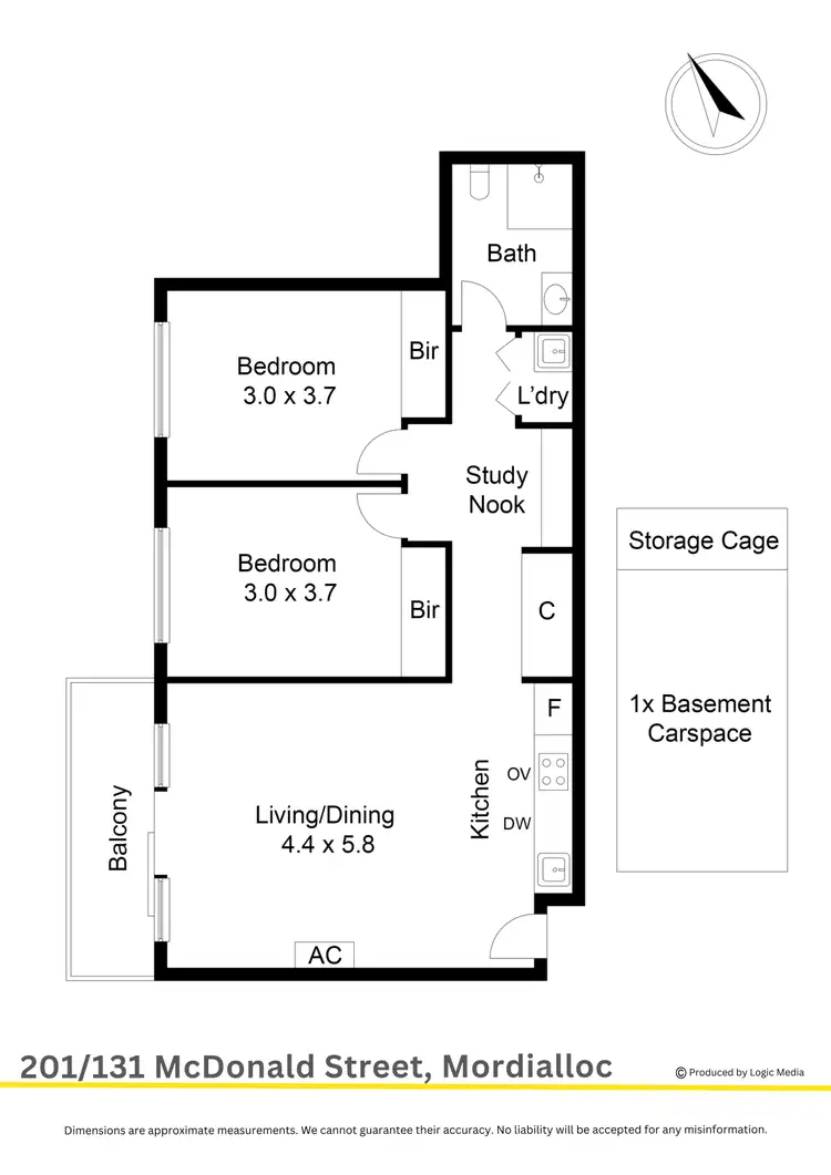 Floorplan of Homely apartment listing, 201/131 Mcdonald Street, Mordialloc VIC 3195