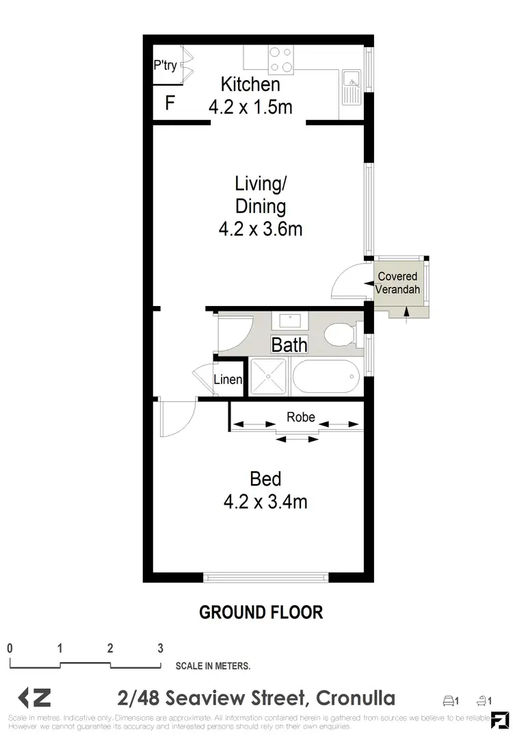 Floorplan of Homely apartment listing, 2/48 Seaview Street, Cronulla NSW 2230