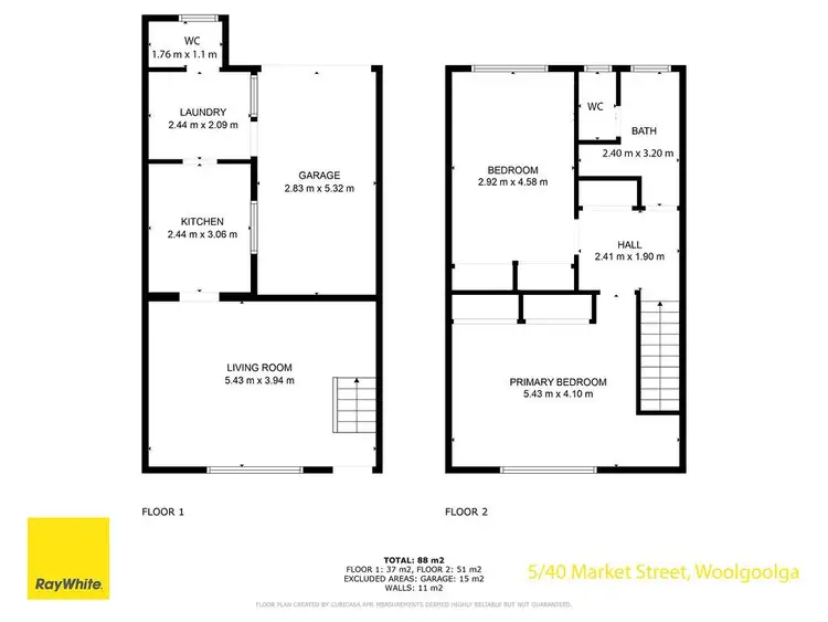 Floorplan of Homely townhouse listing, 5/40 Market Street, Woolgoolga NSW 2456