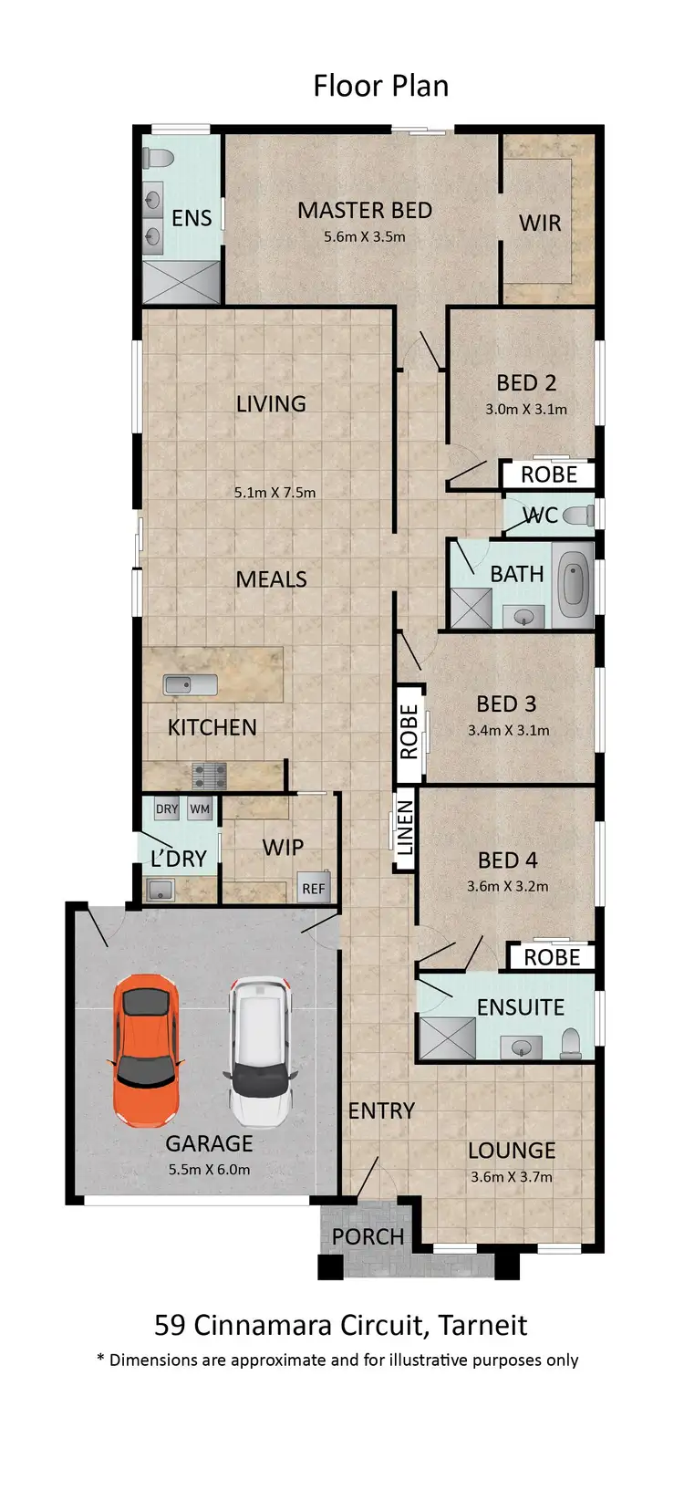 Floorplan of Homely house listing, 59 Cinnamara Circuit, Tarneit VIC 3029