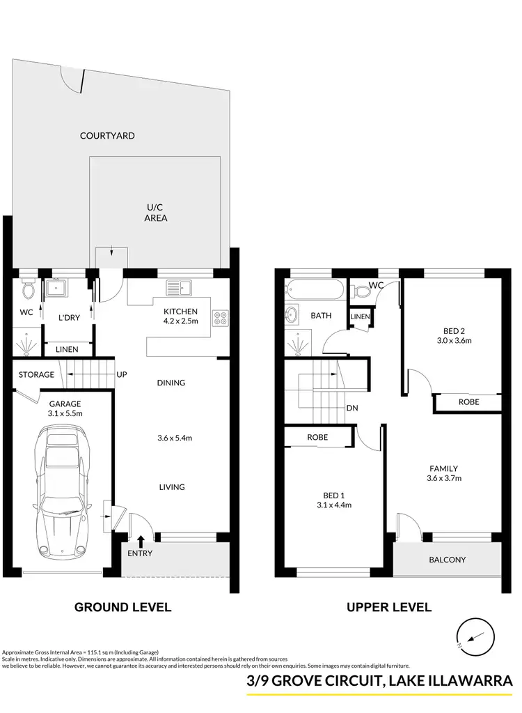 Floorplan of Homely townhouse listing, 3/9 Grove Circuit, Lake Illawarra NSW 2528